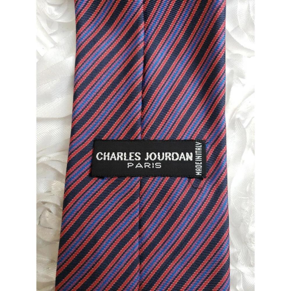 Charles Jourdan Made in Italy Tie Striped Classic 100% Silk NeckTie